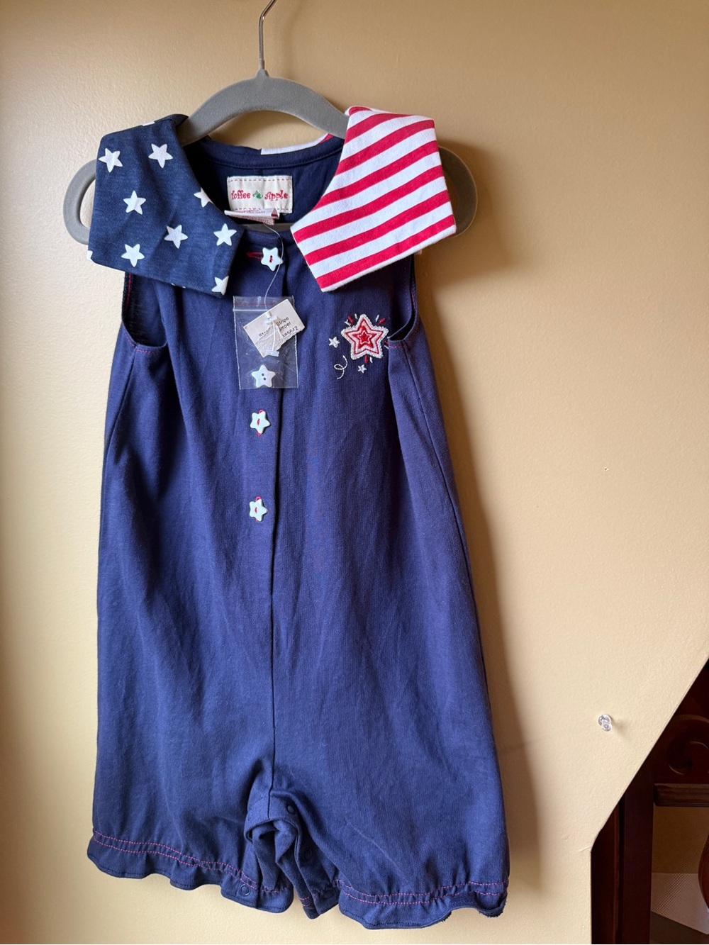 Toffee Apple NWT Patriotic Sailor Romper | 12M